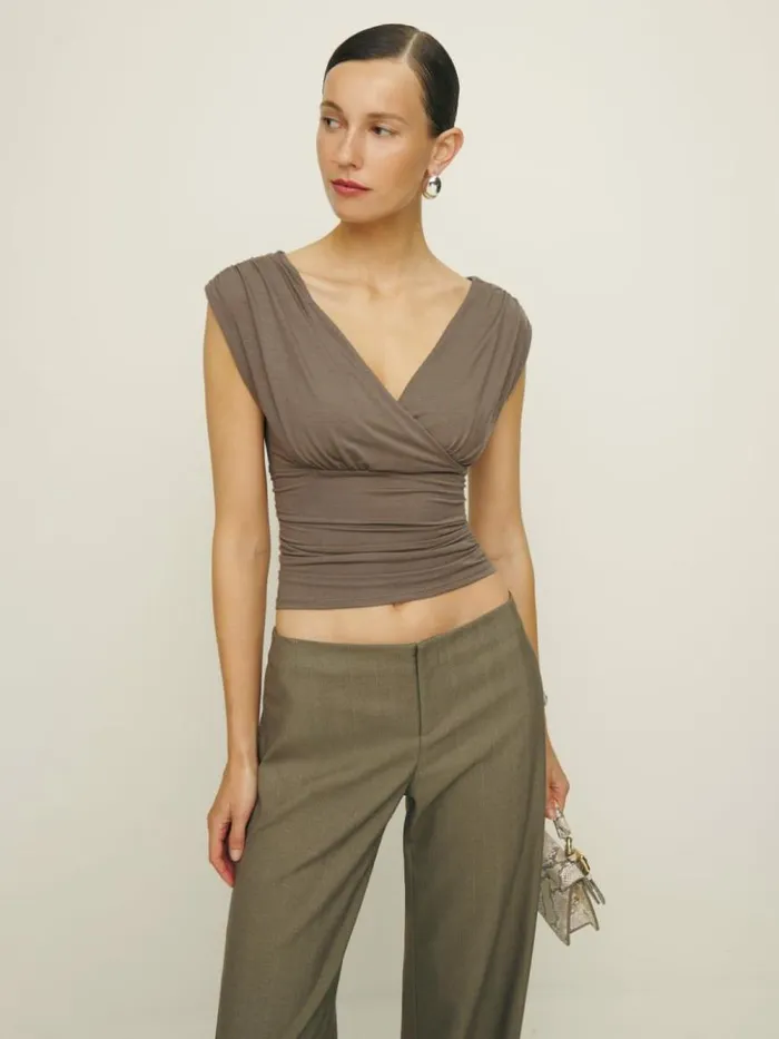 Clothing The Reformation Amelia Knit Top Shitake