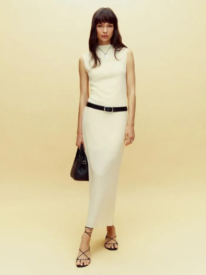 Clothing The Reformation Arabella Knit Dress Ivory