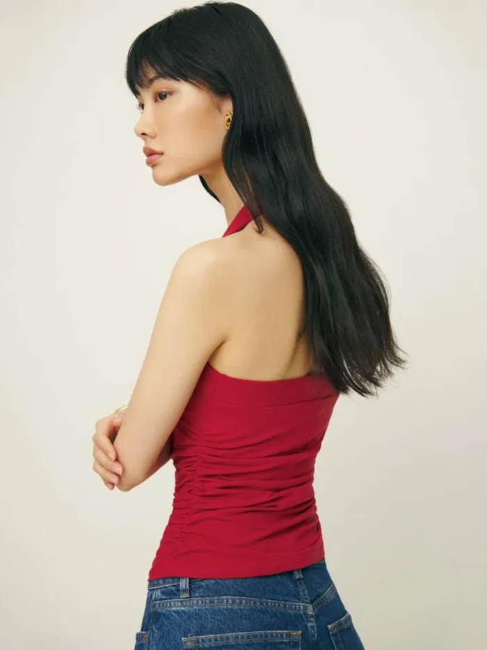 Clothing The Reformation Arwen Knit Top Lipstick