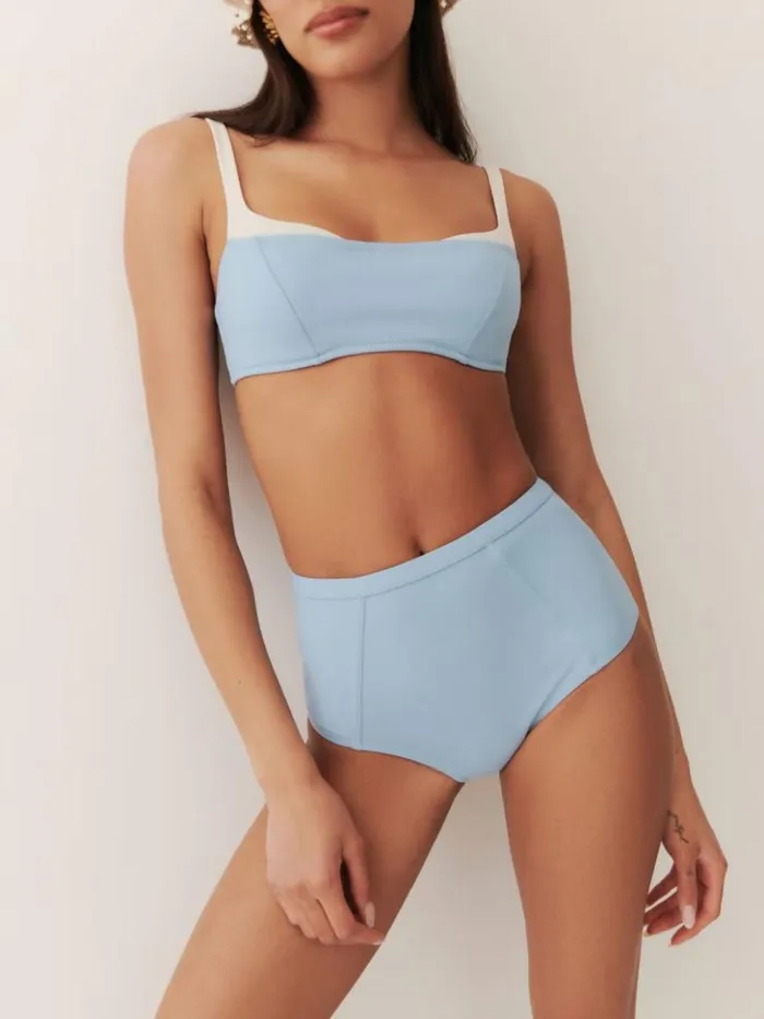 Clothing The Reformation Azure Bikini Bottom Mineral