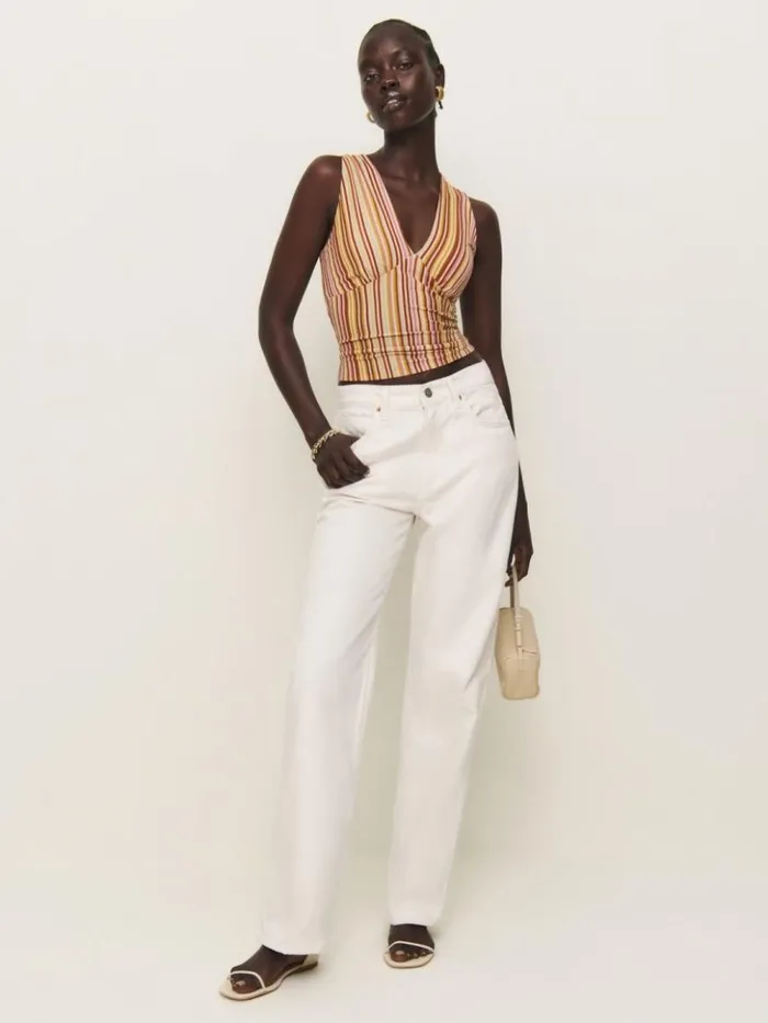Clothing The Reformation Bowie Knit Top Solstice Stripe