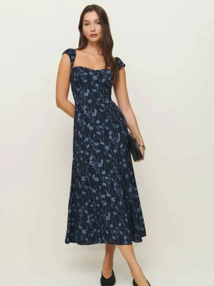 Clothing The Reformation Bryson Dress Georgia Blue