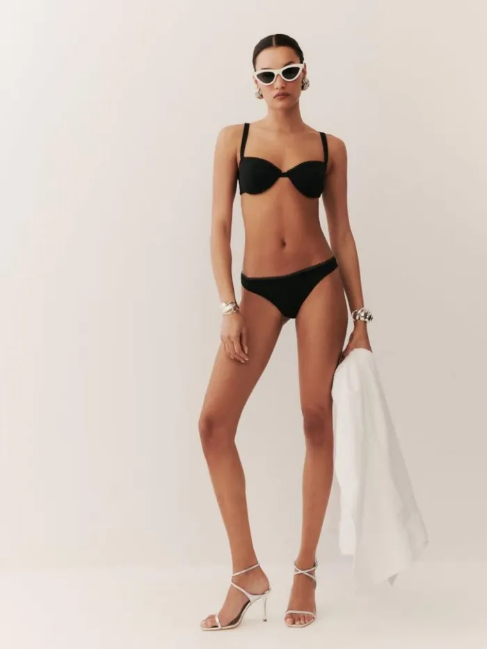 Clothing The Reformation Campo Bikini Bottom Black