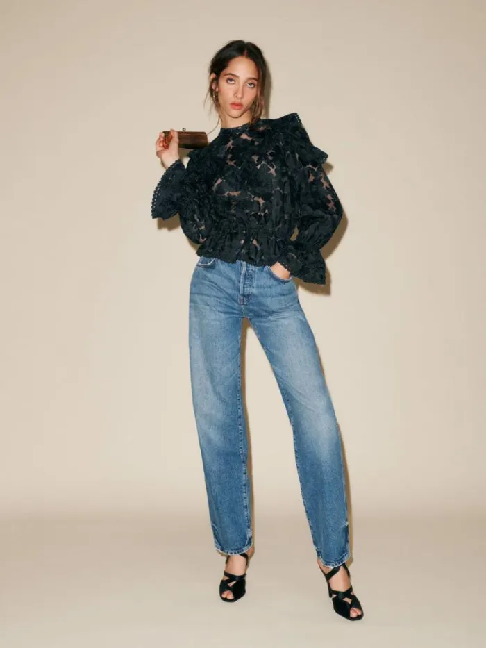 Clothing The Reformation Carlisle Top Black
