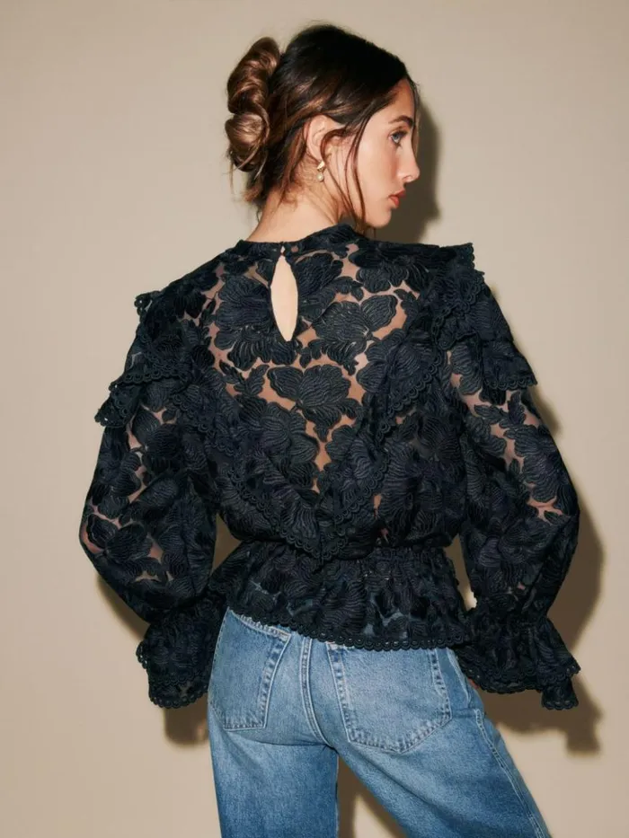 Clothing The Reformation Carlisle Top Black