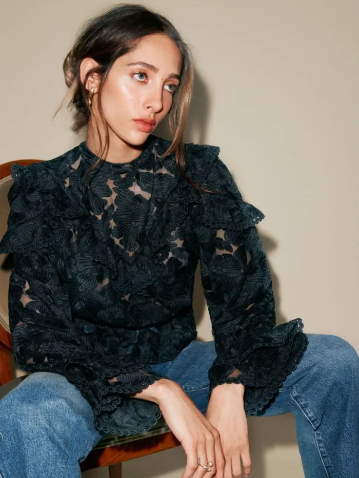 Clothing The Reformation Carlisle Top Black