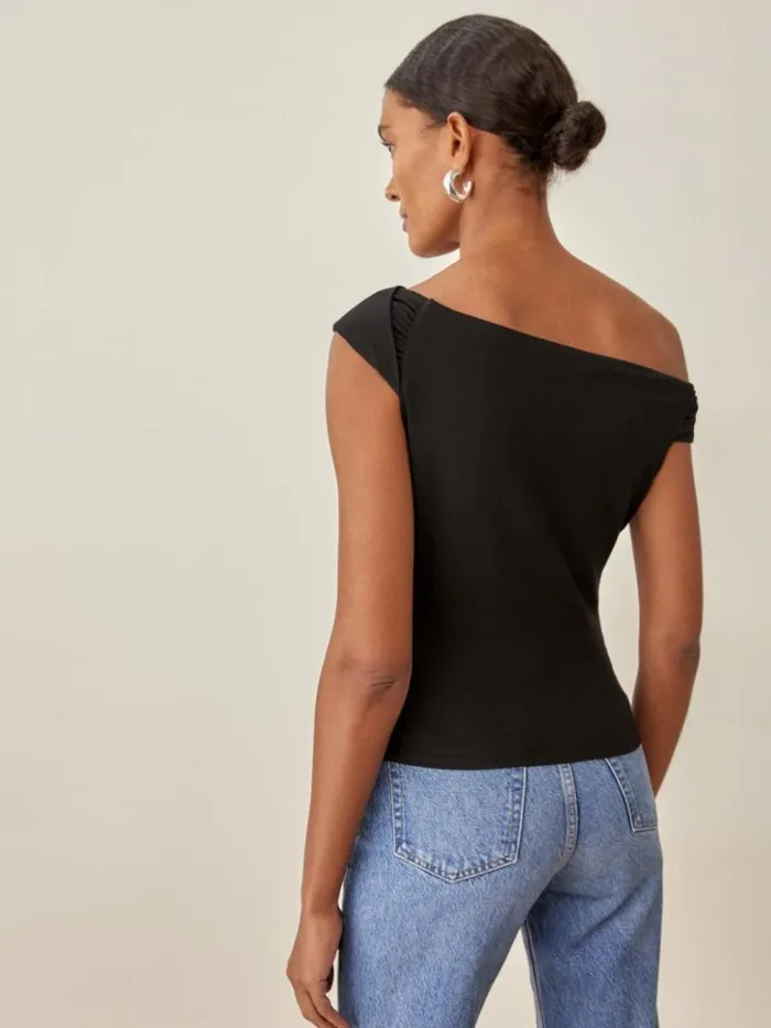 Clothing The Reformation Cello Knit Top Black