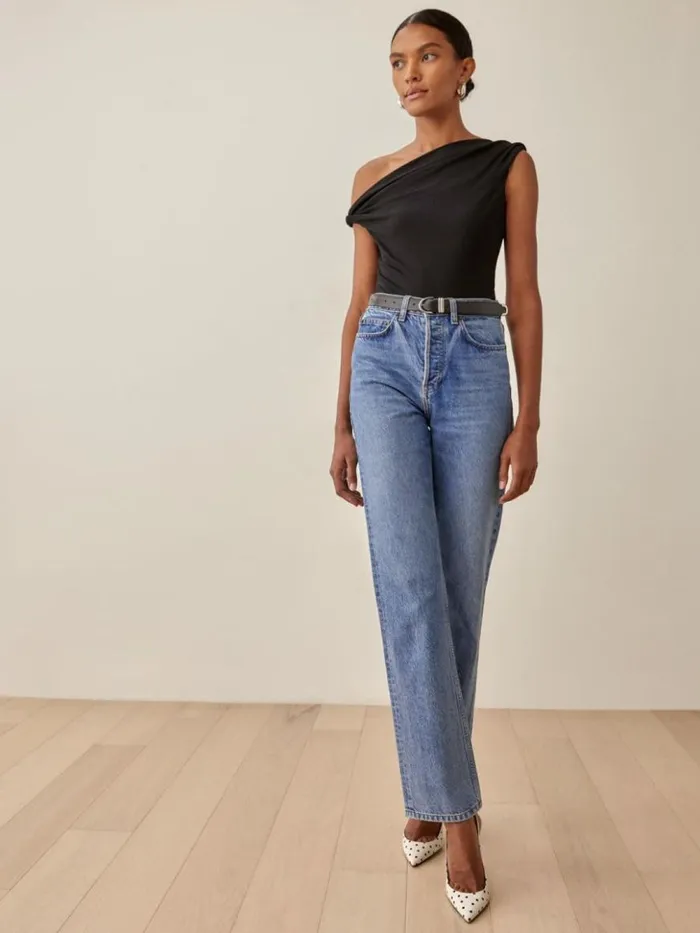 Clothing The Reformation Cello Knit Top Black