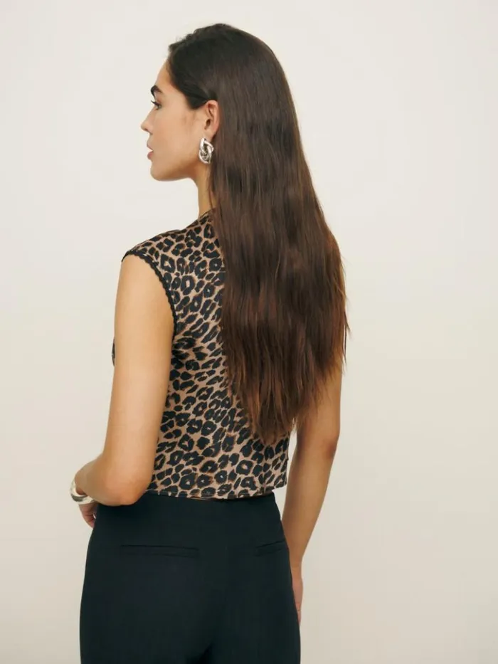 Clothing The Reformation Cherry Silk Top Leo