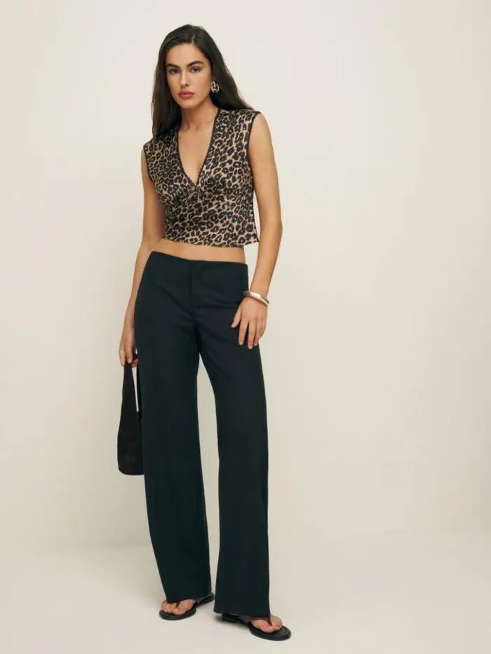 Clothing The Reformation Cherry Silk Top Leo