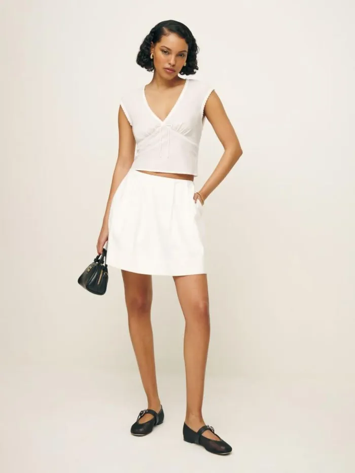 Clothing The Reformation Cherry Top White