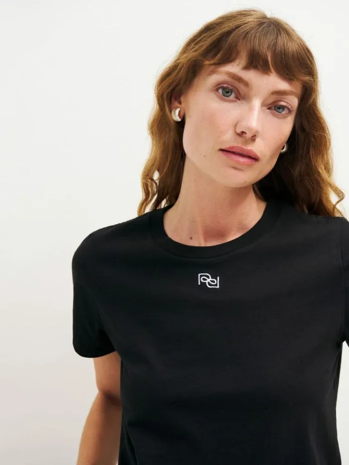 Clothing The Reformation Classic Crew Tee Logo Black