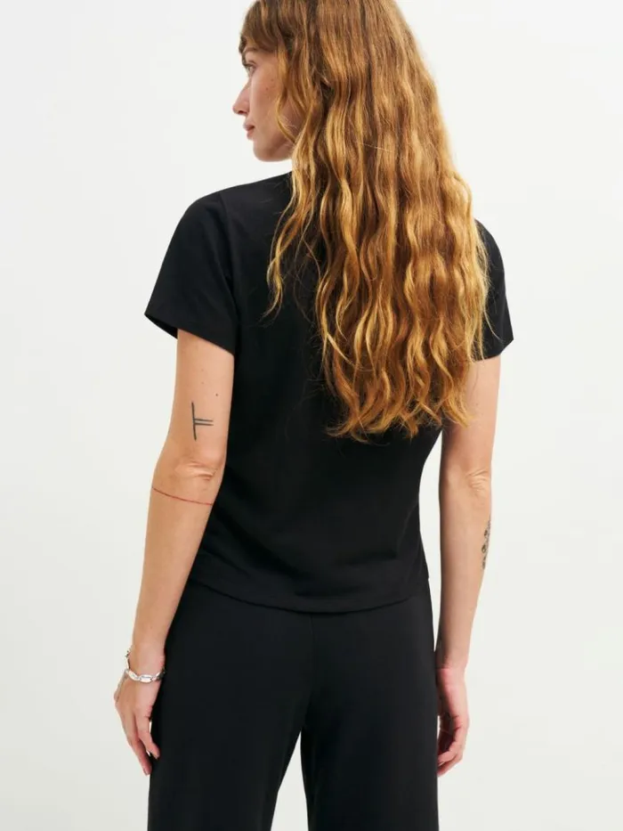 Clothing The Reformation Classic Crew Tee Logo Black