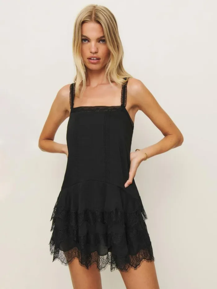 Clothing The Reformation Cleodora Dress Black
