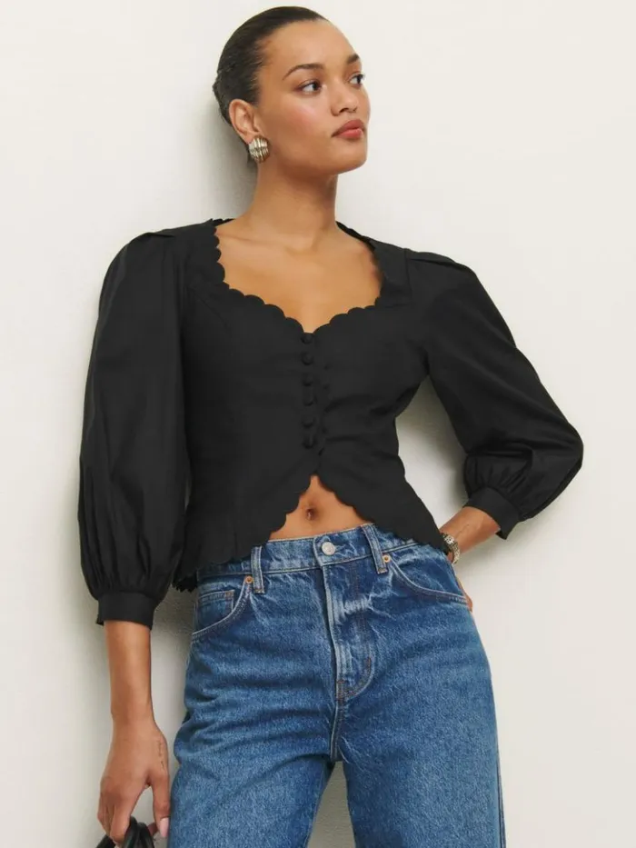 Clothing The Reformation Elianna Top Black