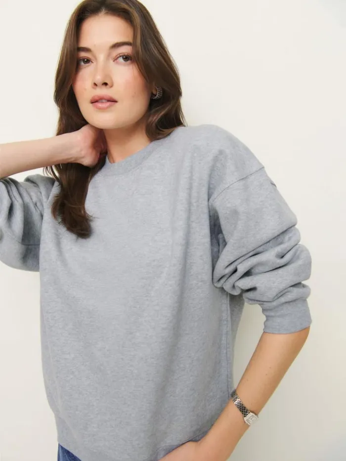 Clothing The Reformation Emma Classic Crewneck Sweatshirt Heather Grey