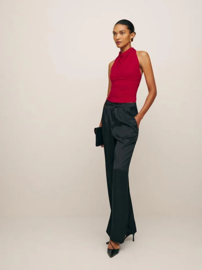 Clothing The Reformation Enzo Knit Top Lipstick