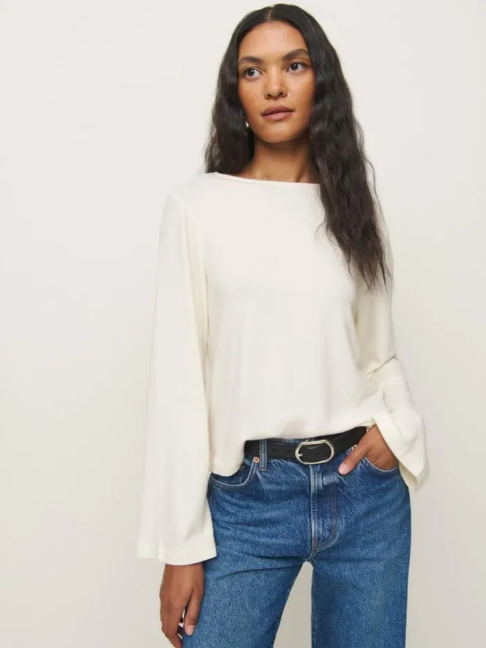 Clothing The Reformation Eternity Knit Top Fior Di Latte