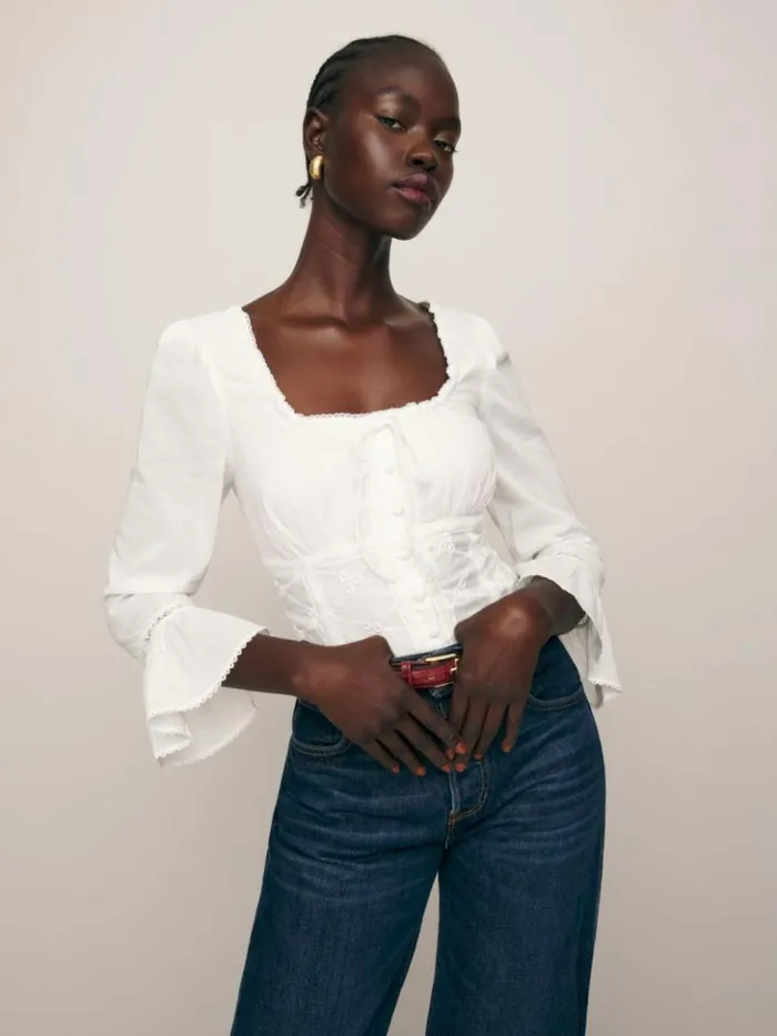 Clothing The Reformation Heidi Top White