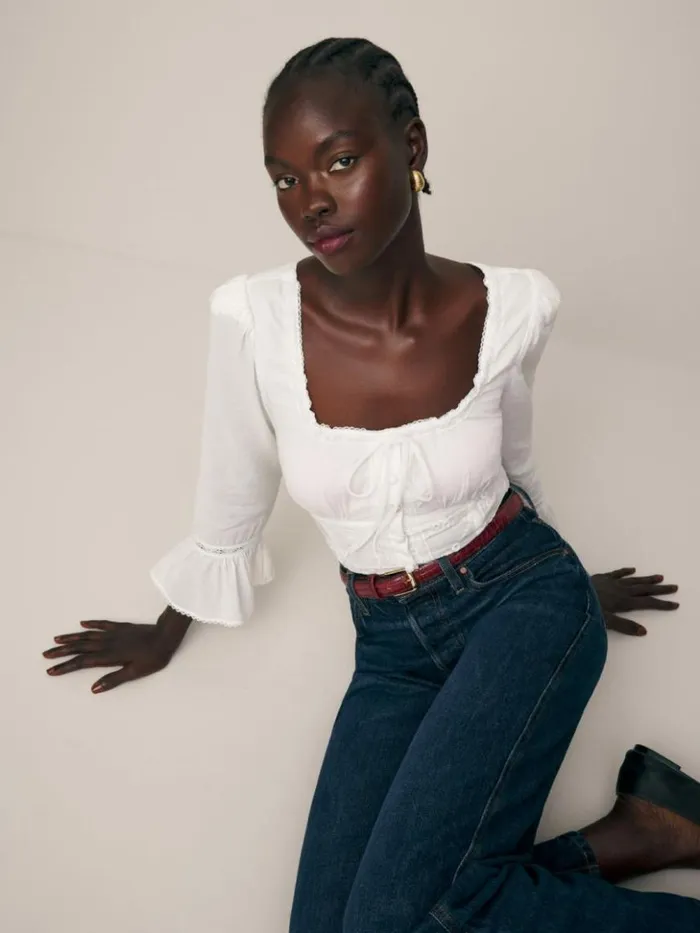 Clothing The Reformation Heidi Top White