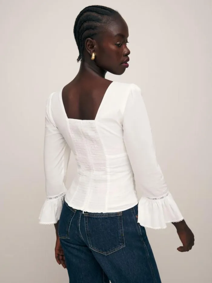 Clothing The Reformation Heidi Top White