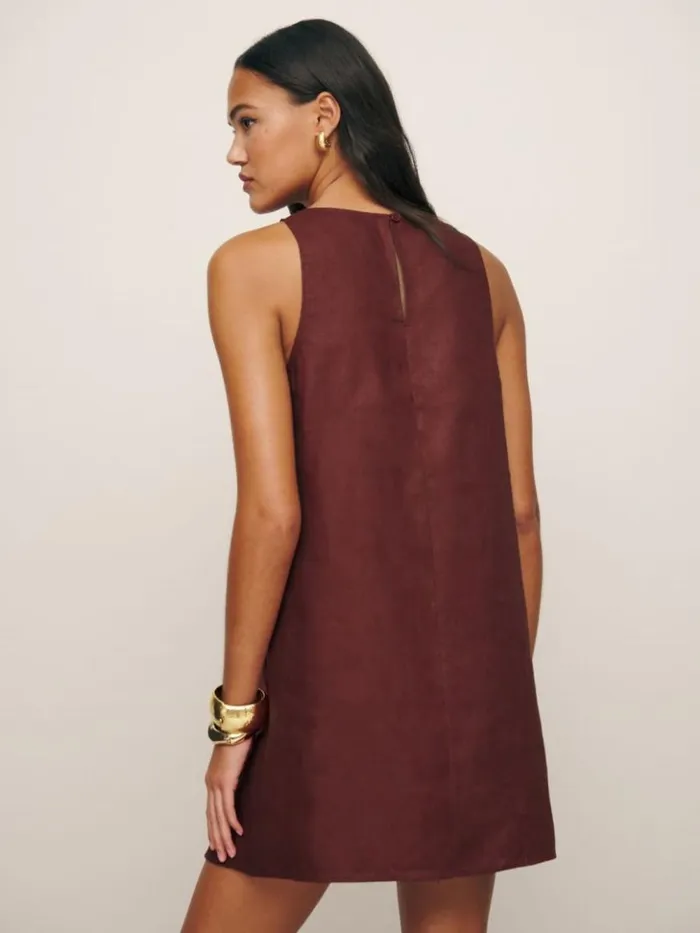 Clothing The Reformation Jessi Linen Dress Chianti