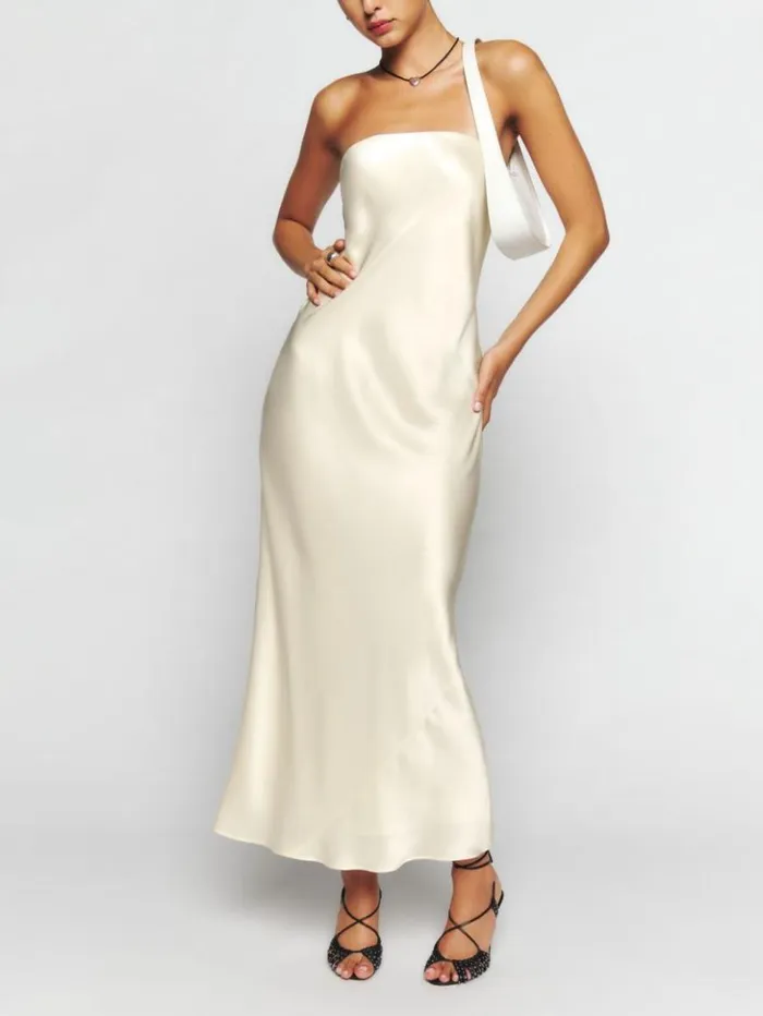 Clothing The Reformation Joana Silk Dress Fior Di Latte