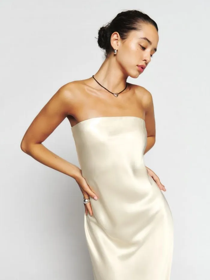 Clothing The Reformation Joana Silk Dress Fior Di Latte