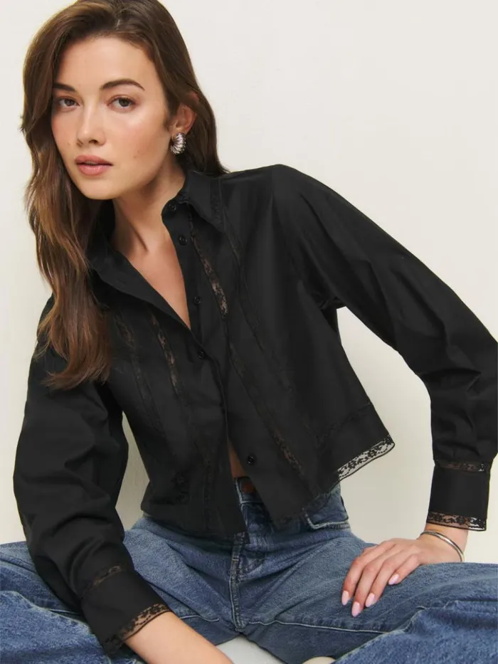 Clothing The Reformation Loreena Top Black