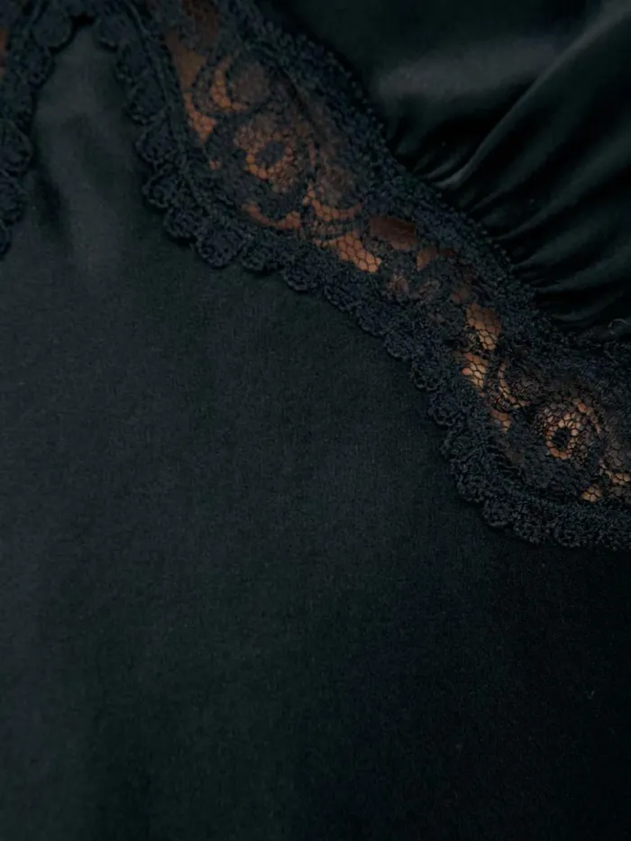 Clothing The Reformation Monica Silk Top Black