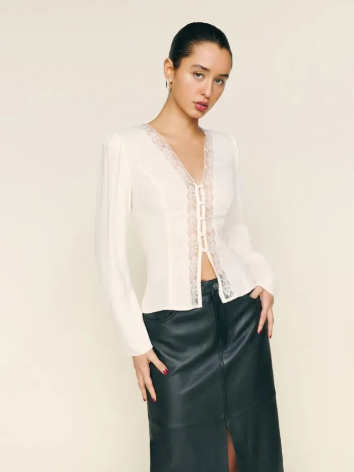 Clothing The Reformation Nadene Top Gossamer