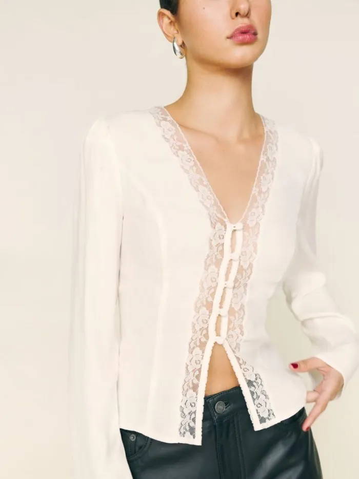Clothing The Reformation Nadene Top Gossamer