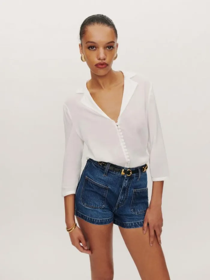 Clothing The Reformation Niko Top White