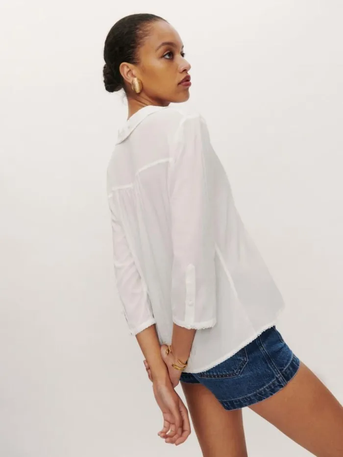 Clothing The Reformation Niko Top White