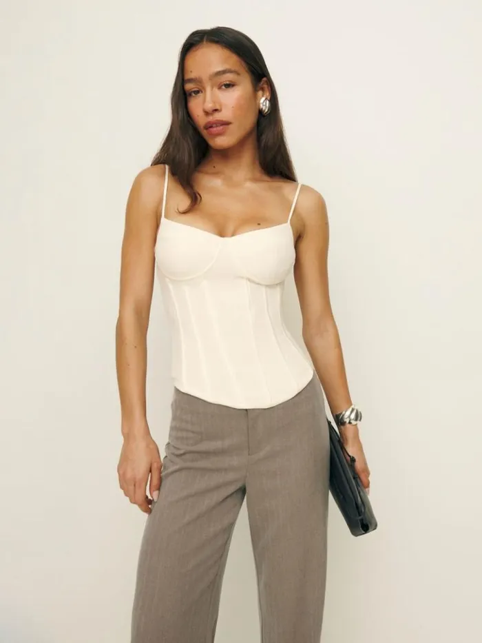 Clothing The Reformation Rosetta Top Fior Di Latte