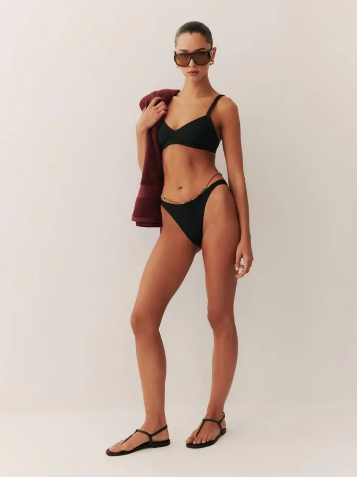 Clothing The Reformation Volta Bikini Bottom Black