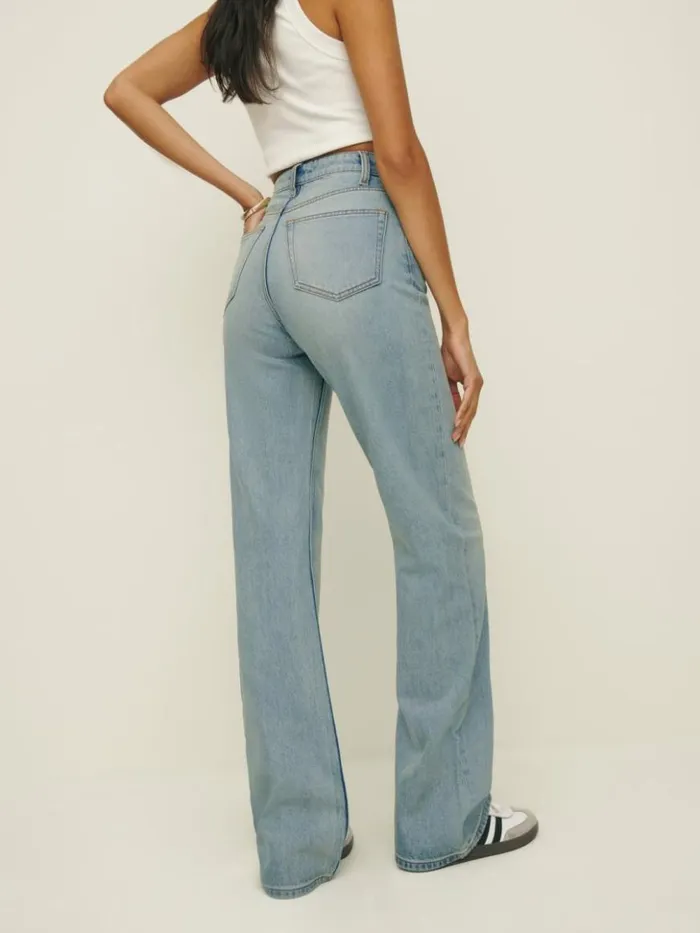 Clothing The Reformation Wilder Stretch High Rise Wide Leg Jeans Shalott