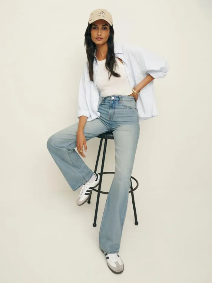 Clothing The Reformation Wilder Stretch High Rise Wide Leg Jeans Shalott