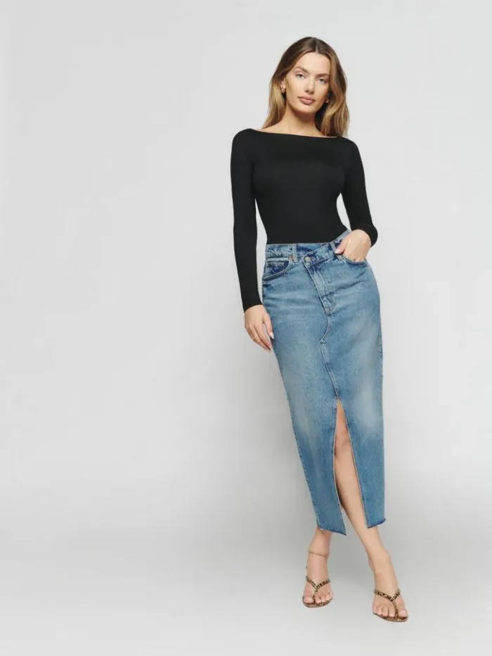 Clothing The Reformation Wiley Knit Top Black