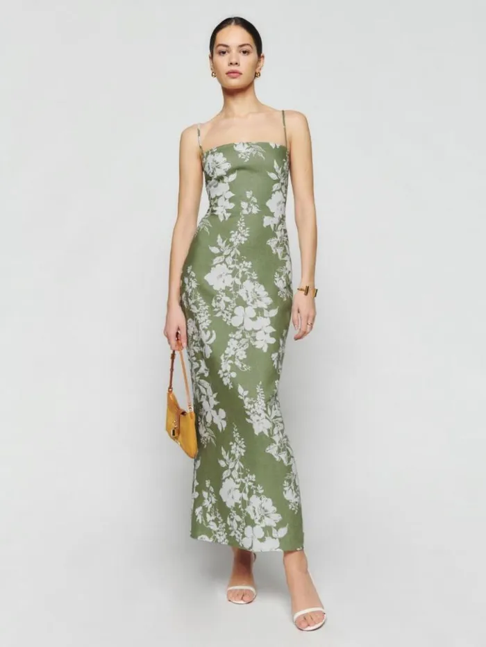 ClothingWeddings The Reformation Petites Frankie Linen Dress Willow