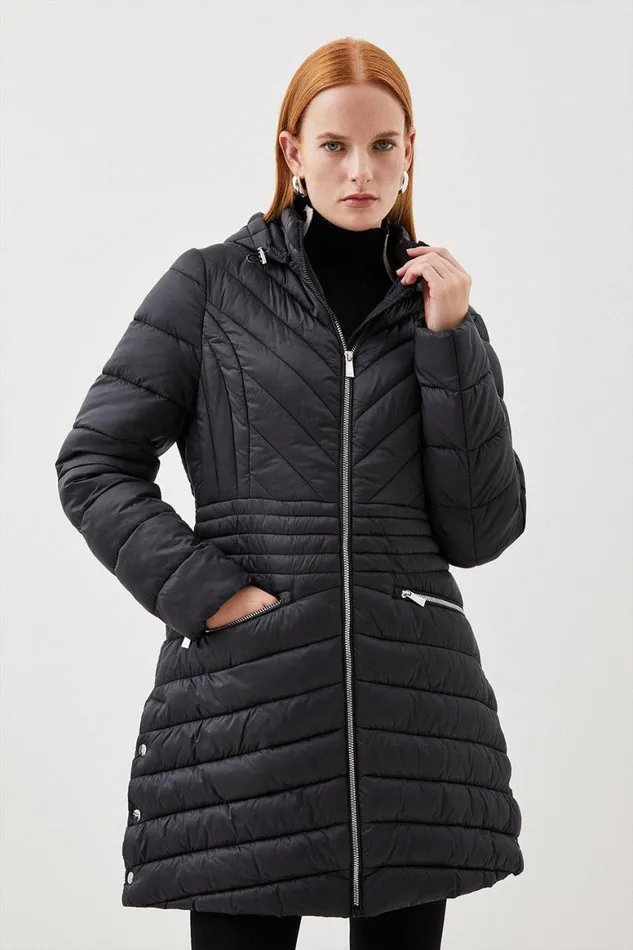 Coats and Jackets Women Karen Millen Petite Lightweight Packable Coat Black