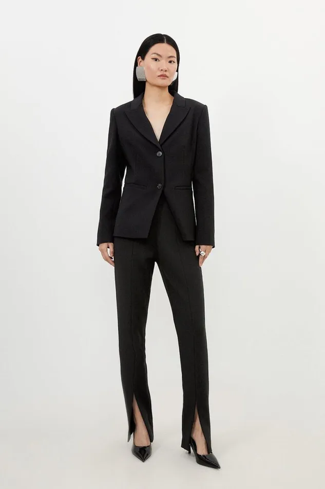 Coats and Jackets Women Karen Millen Tailored Open Back Detail Longline Blazer Black Coats and Jackets Women Karen Millen Tailored Open Back Detail Longline Blazer Black