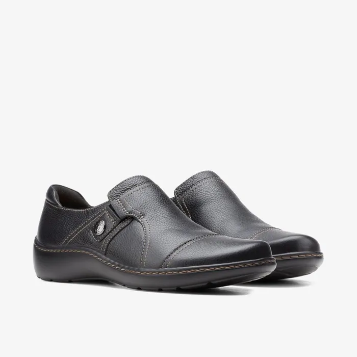Cora Poppy Black Tumbled Women Clarks Clogs and Mules Cora Poppy Black Tumbled Women Clarks Clogs and Mules