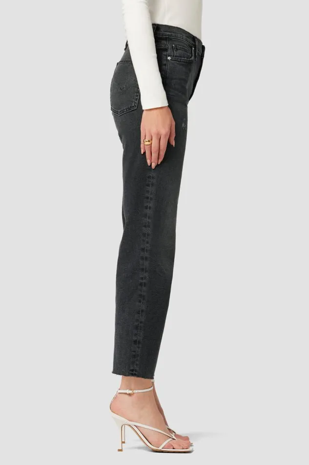 Cropped Women Hudson Jeans Remi HighRise Straight Crop Jean Black Rain Cropped Women Hudson Jeans Remi HighRise Straight Crop Jean Black Rain
