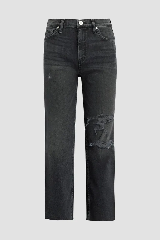 Cropped Women Hudson Jeans Remi HighRise Straight Crop Jean Black Rain Cropped Women Hudson Jeans Remi HighRise Straight Crop Jean Black Rain