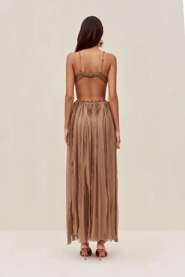 Cult Gaia Alexa Gown Gold Women Dresses Cult Gaia Alexa Gown Gold Women Dresses