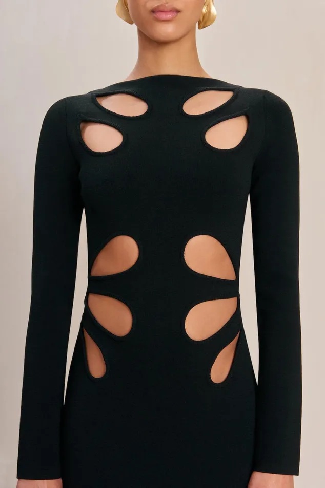 Cult Gaia Anaria Knit Dress Black Women Dresses