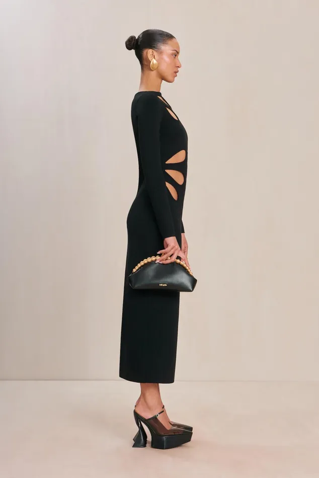Cult Gaia Anaria Knit Dress Black Women Dresses