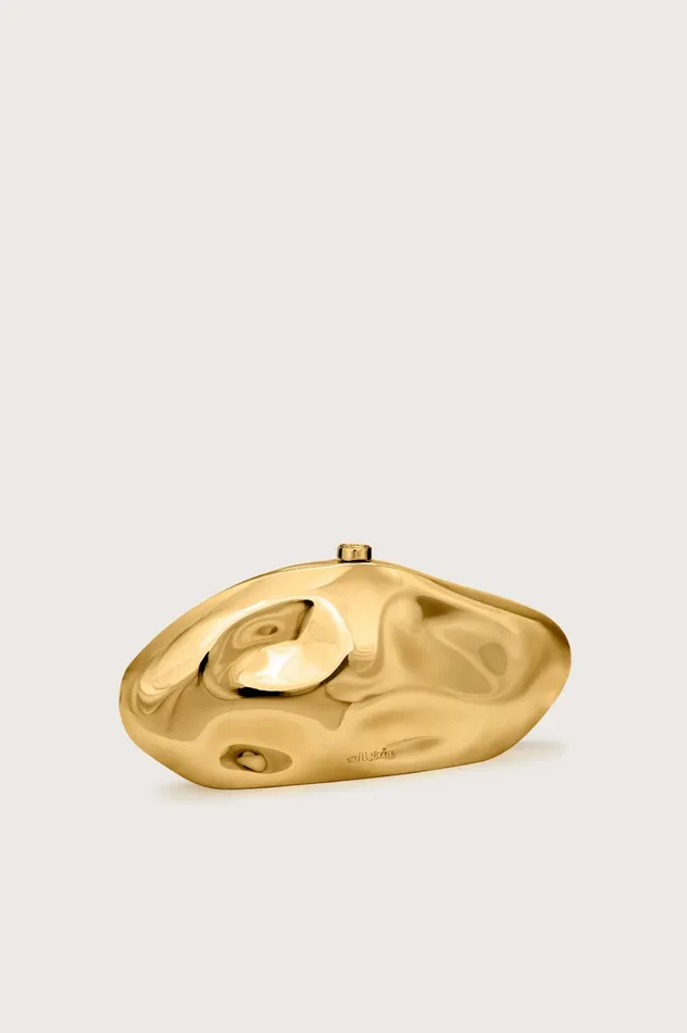 Cult Gaia Caldera Clutch Shiny Gold Women Clutches Cult Gaia Caldera Clutch Shiny Gold Women Clutches