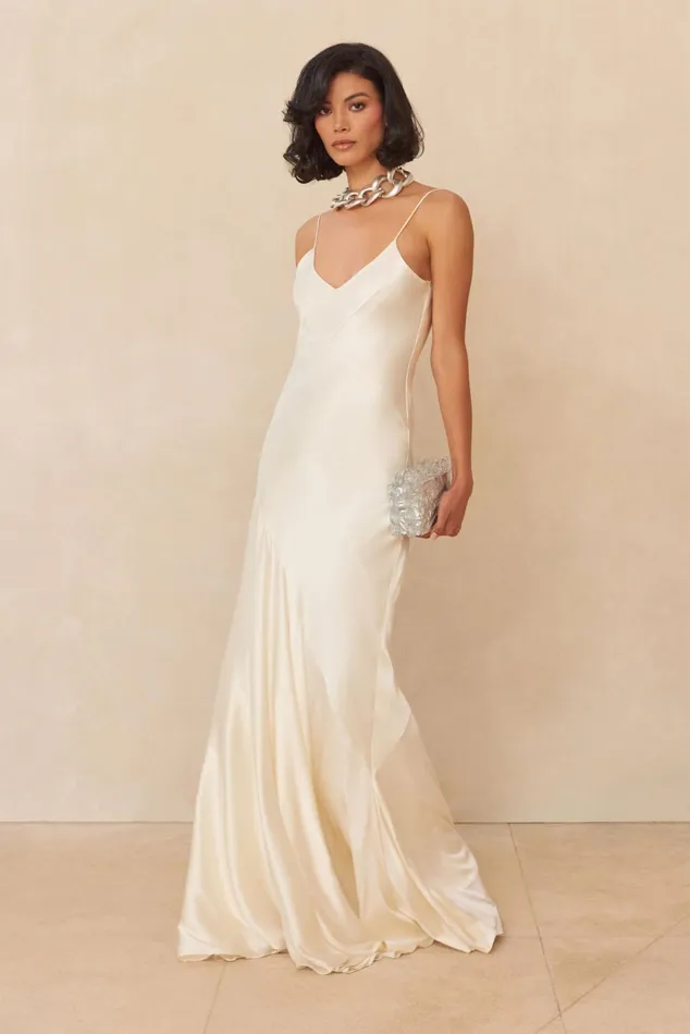Cult Gaia Crissy Gown Off White Women Dresses Cult Gaia Crissy Gown Off White Women Dresses